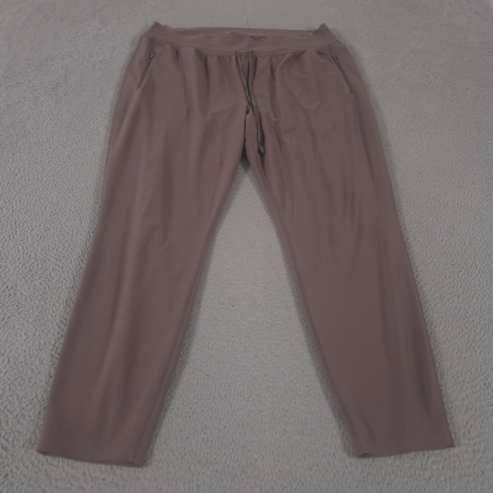 Old Navy Pants Women XXL Tall Brown PowerSoft High-Waisted Jogger Zipper Pockets